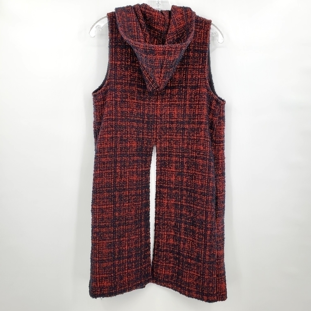 Bcbgeneration Red Knit Split Back Hooded Vest Wit… - image 8